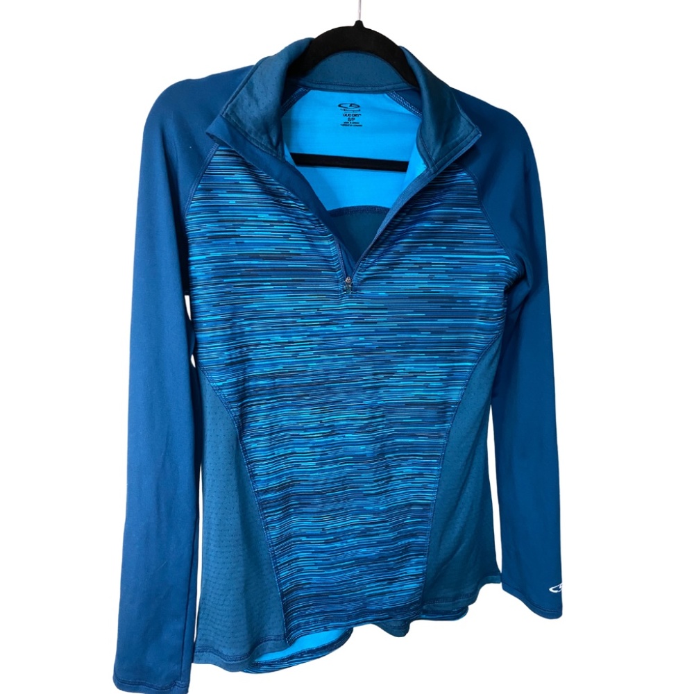 Teal Striped Champion 1/4 Zip Athletic